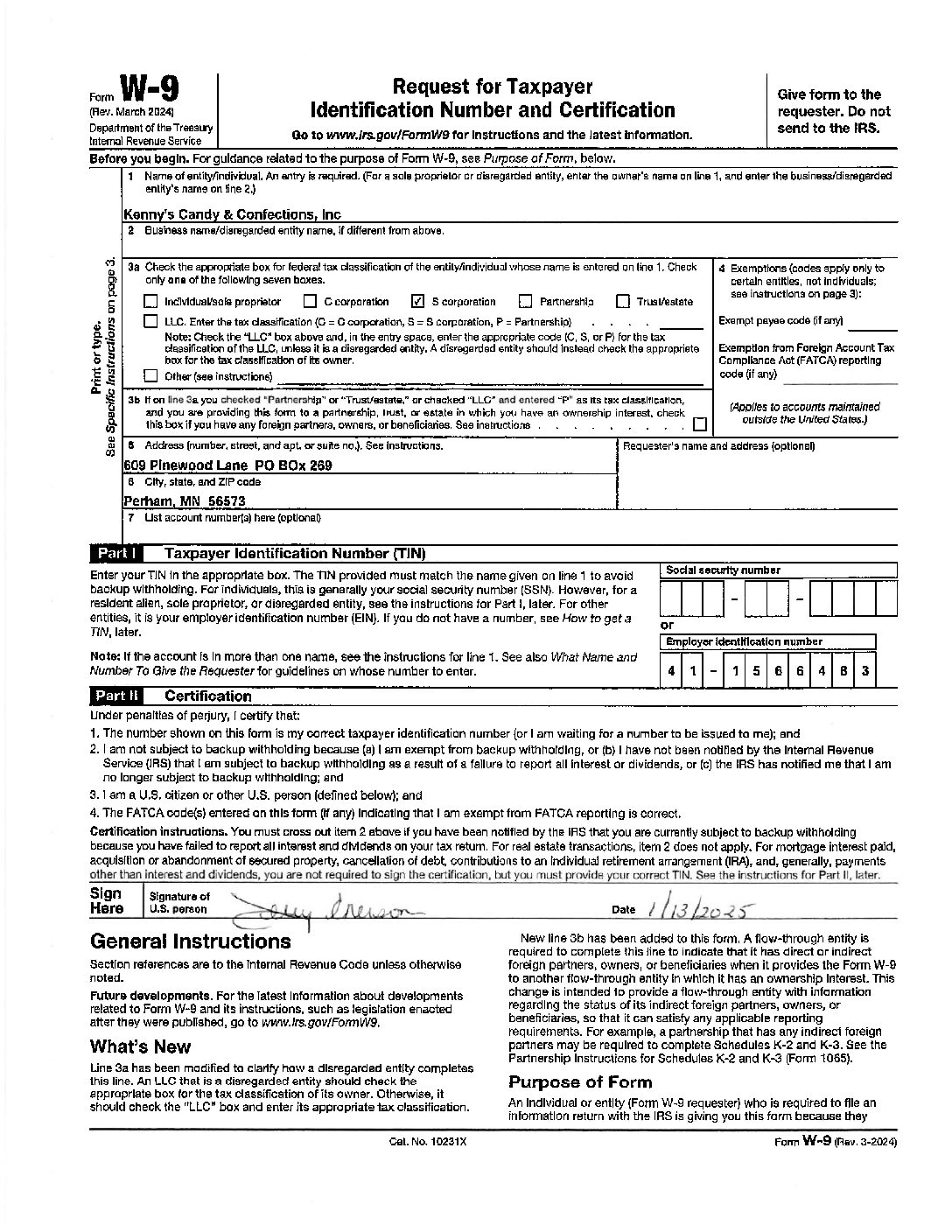 KC&C 2024 W-9