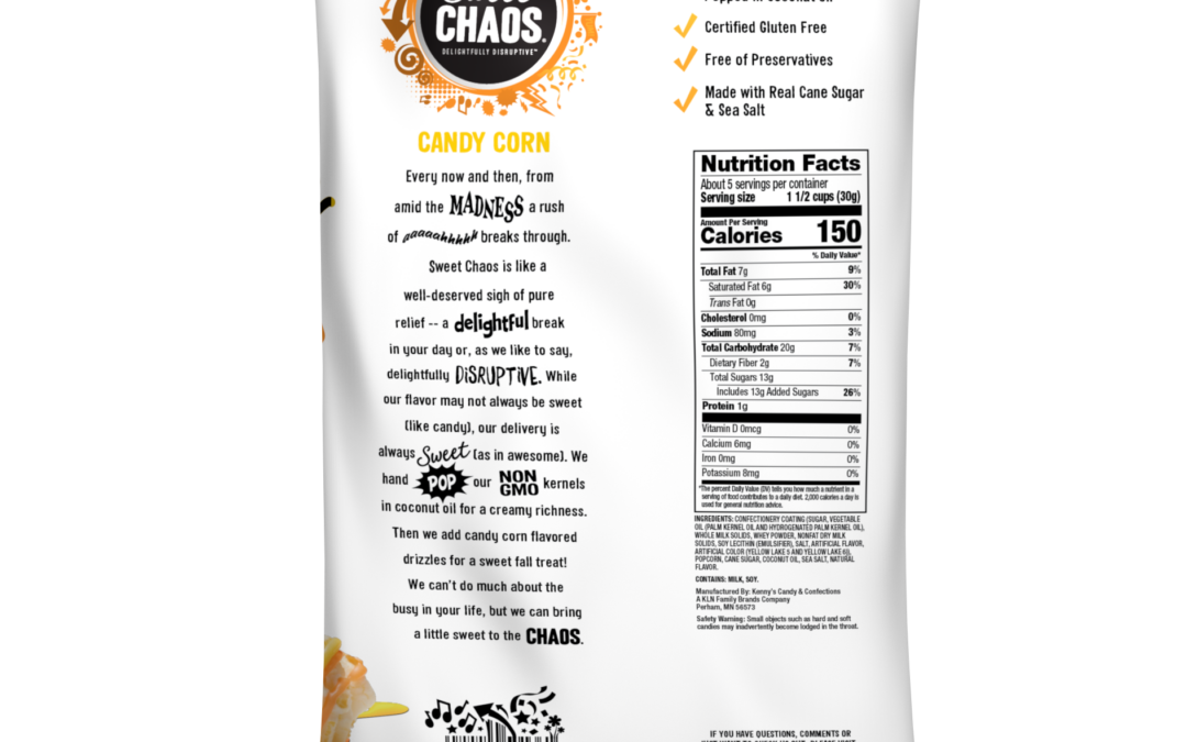 350136 Sweet Chaos Candy Corn Drizzle 5.5oz Back
