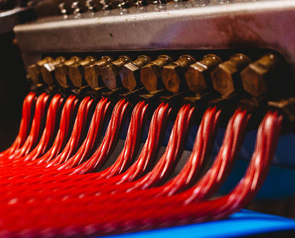 licorice twists being extruded