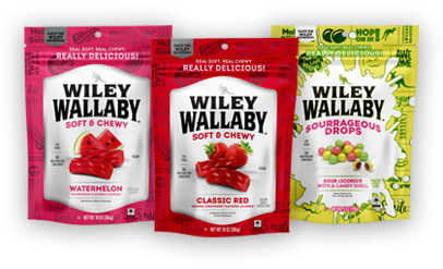3 bags of Wiley Wallaby