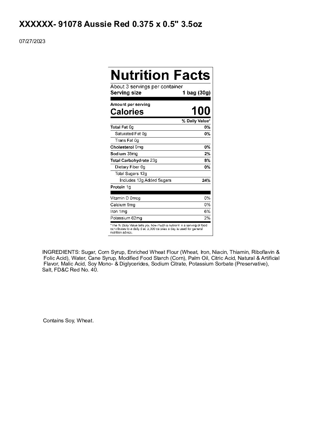 NUTRITIONAL & INGREDIENT STATEMENT PDF