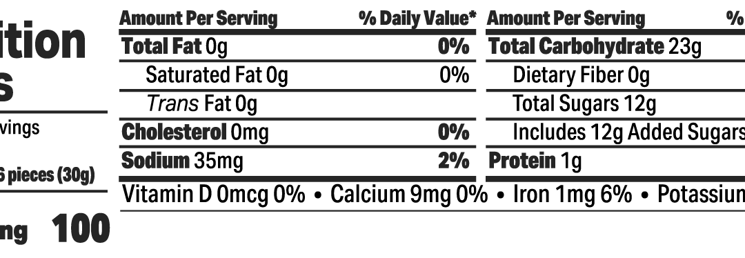 3.5oz Classic Red – Nutrition Facts